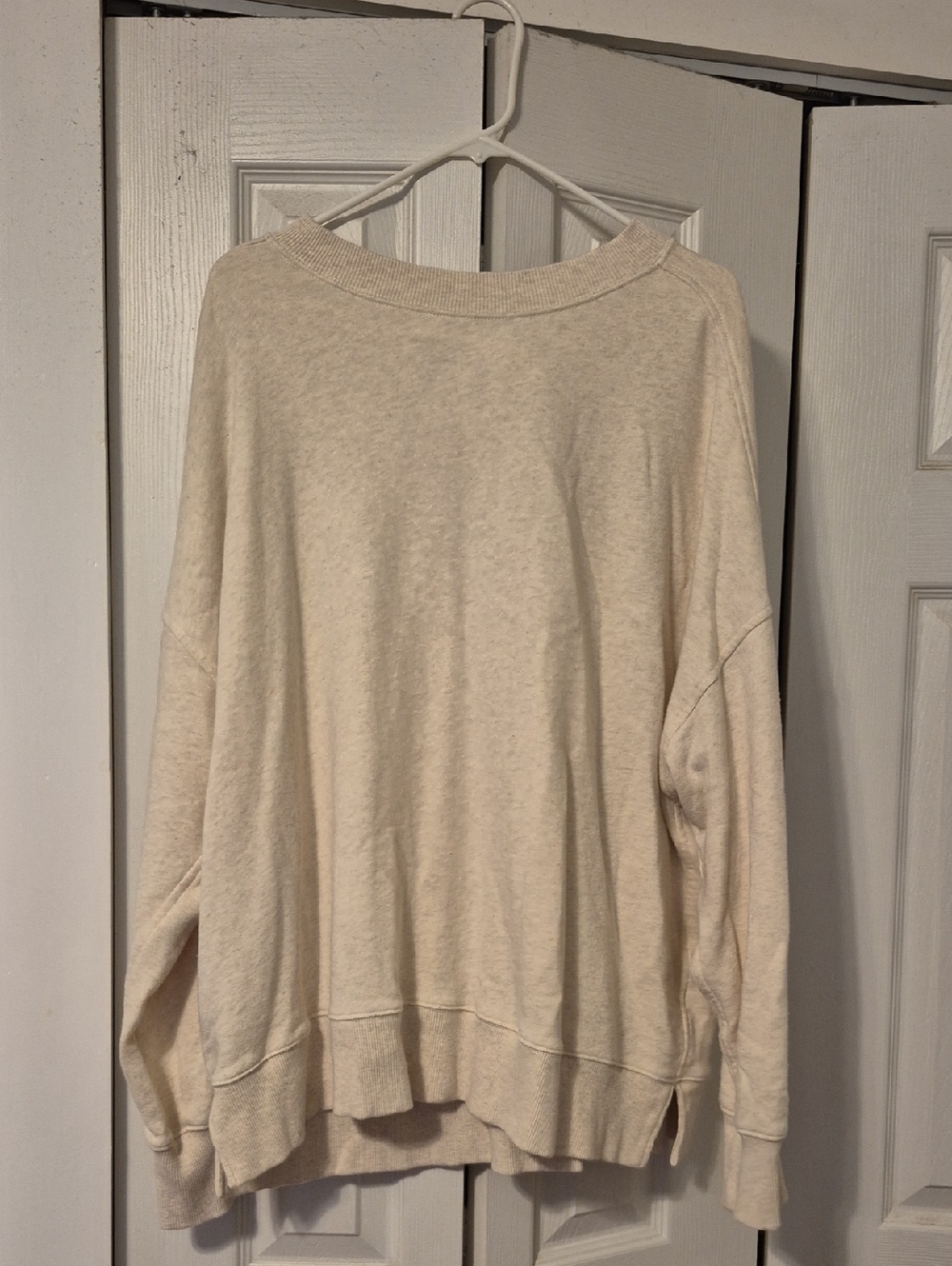 aerie Cream Relaxed Crewneck Pullover